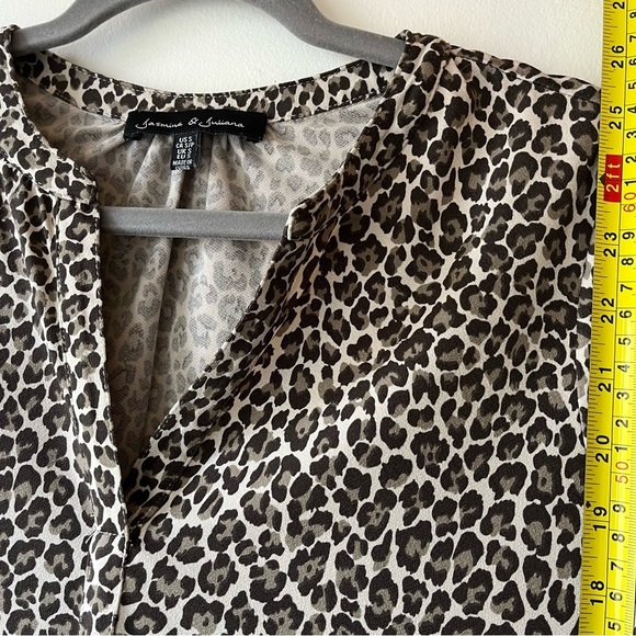 Jasmine & Juliana Leopard Print tunic top small animal print 3/4 sleeve blouse - Picture 6 of 11